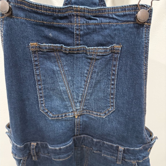 Dark Blue Jean Women's Refuge Overall Ripped Distressed Grunge Punk - Picture 3 of 13